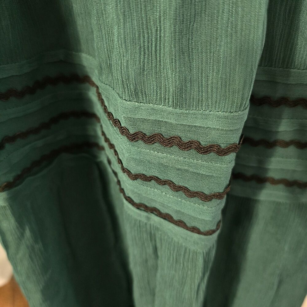 Boden Trim Detail Maxi Dress Deep Forest Green US 2 Womens Spring Photos Boho - Picture 11 of 12